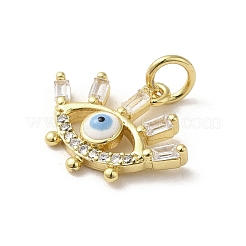 Pendentifs avec zircon cubiques à micro-pavés en laiton&nbsp;KK-E092-01G-01