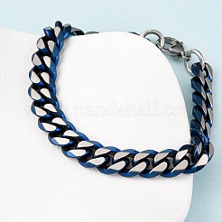 304 Edelstahl Cuban Link Kettenarmbänder für Männer und Frauen&nbsp;BJEW-C124-04A-01