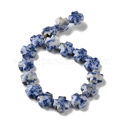 Natürliche blaue Fleck Jaspis Perlen Stränge&nbsp;G-K357-C03-01