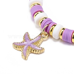 4 pièces 4 couleurs alliage émail étoile de mer extensible bracelets à breloques&nbsp;BJEW-JB08761