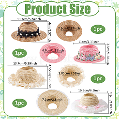 4 cappello per bambola in poliestere in 4 stili&nbsp;AJEW-FG0006-26