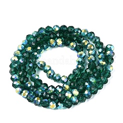 Brins de perles rondelles en verre transparent plaqué couleur AB&nbsp;EGLA-T029-4mm-10F