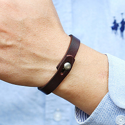 1 pz punk retrò stile etnico braccialetto in pelle fatto a mano coppia letterario cinturino da mano uomo&nbsp;BJEW-CL0001-02A
