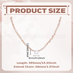 1 collana di perline di vetro rondelle&nbsp;NJEW-LP0007-23D