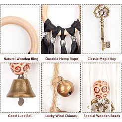 3 pendentif décoratif en forme de cloche de sorcière en alliage de 3 styles&nbsp;HJEW-OC0001-14