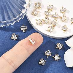 Shegrace Messing-Verbinder-Anhänger mit rechteckigem Zirkonia-Pavé&nbsp;XGRQ2O372-438A-G