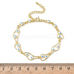 Messing-Emaille-Armbänder mit flachen&nbsp;BJEW-G764-01G-03