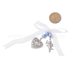 2 pieza de 2 estilos de corazón y aleación redonda plana de rhinestone para ramo de boda&nbsp;PALLOY-JF04292