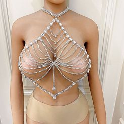 Legierung voller Kristall Strass Quaste sexy Körper Ketten für Bikini&nbsp;WGE7893-02