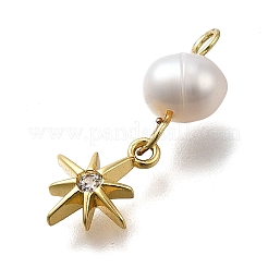 Pendentifs avec zircon cubiques à micro-pavés en laiton&nbsp;KK-B132-03G