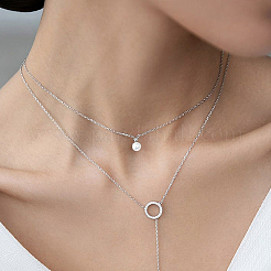 Ensemble d'oreilles et de collier en argent sterling orné de zircons&nbsp;SP9186-4