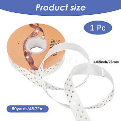 Ruban imprimé en polyester à pois estampillé doré&nbsp;OCOR-WH20006-25B