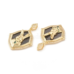Pendenti ecologici in ottone con micro pavé di zirconi&nbsp;KK-I698-13G