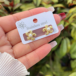 Set di gioielli in ottone micro pavé con zirconi cubici trasparenti e perle finte&nbsp;FS-WG880D6-01
