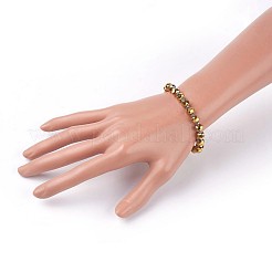 Bracciali elastici in vetro placcato&nbsp;BJEW-JB04017-02