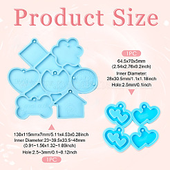 Stampi in silicone fai da te con ciondolo a cuore 2 pz 2 stili&nbsp;DIY-TA0009-27