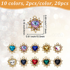 20 pendentif en alliage doré 10 couleurs&nbsp;FIND-FI0001-25