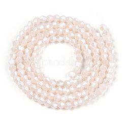 Brins de perles de verre galvanisées de couleur unie opaque&nbsp;EGLA-A039-P2mm-A06