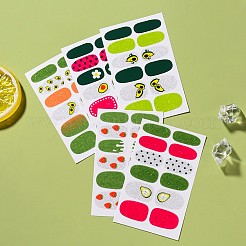 Avocados & Erdbeeren & Blumen Full Cover Nail Art Sticker&nbsp;MRMJ-T109-WSZ-M2