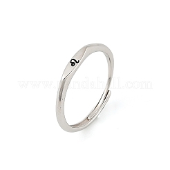 Bagues réglables en argent sterling rhodié 925&nbsp;RJEW-S397-01P-07