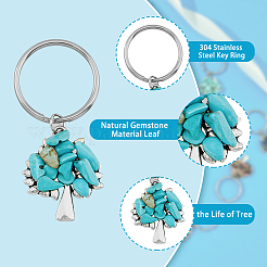 20 pz 10 colori gemma chip & lega ciondolo portachiavi albero della vita&nbsp;KEYC-AB00029