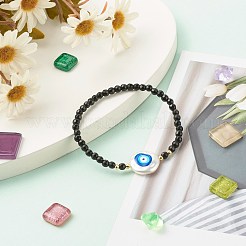 Pulsera elástica de mal de ojo para niña mujer&nbsp;BJEW-JB06959-01
