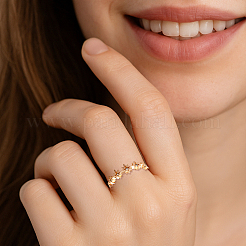2 anello da donna in ottone con micro pavé di zirconi cubici in 2 colori&nbsp;RJEW-HY0001-11