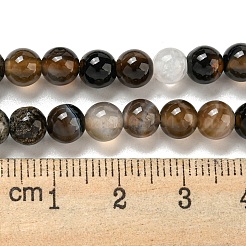 Chapelets de perles perles en agate noire naturelle&nbsp;G-L555-04-6mm