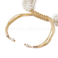 Braccialetti regolabili con perline intrecciate acriliche finte perle da donna&nbsp;BJEW-JB10662