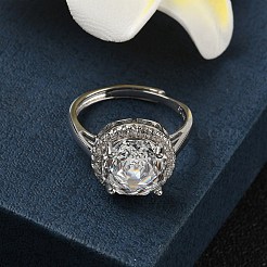 925 Sterling Silber Micro Pave Zirkonia Fingerringe&nbsp;RJEW-B134-01B-03
