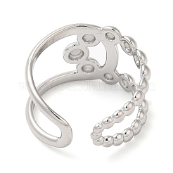 Anello polsino aperto con nodo cavo in acciaio inossidabile 304 anti-ossidazione per donna&nbsp;RJEW-I098-29P