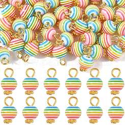 50 ciondolo in resina a strisce trasparenti&nbsp;PALLOY-FS00041-01