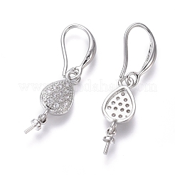 Micro ottone spianare zirconi orecchino ganci&nbsp;KK-G374-08