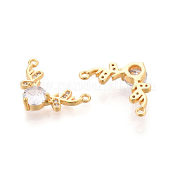 Pendentifs avec zircon cubiques à micro-pavés en laiton&nbsp;KK-N263-01G