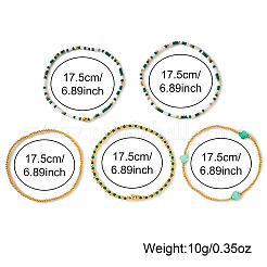 5 Stück St. Patrick's Day Stretch-Armband aus Messing&nbsp;MR9061-7