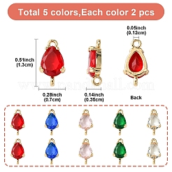 10 pz 5 colori collegamenti/connettori in vetro trasparente&nbsp;GLAA-YW0004-42