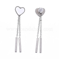 Orecchini a nappa con catena in acciaio inossidabile 304&nbsp;EJEW-I248-36