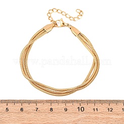 Bracelets multibrins à chaîne serpent en acier inoxydable 304&nbsp;BJEW-C128-01C