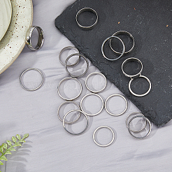18 Stück 18 Stile 304 & 201 Edelstahl Fingerringe für Frauen Männer&nbsp;RJEW-HS0001-03