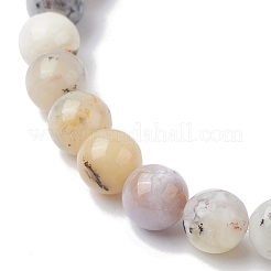 Bracelets extensibles en perles rondes en opale africaine naturelle&nbsp;BJEW-JB09917-01