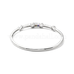 Braccialetto incernierato con zirconi cubici colorati a forma di ciambella e rettangolo&nbsp;BJEW-G659-02P
