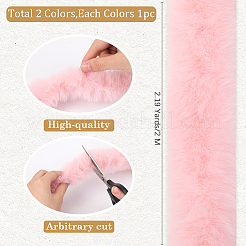 2 Stück 2 Farben Kunstpelz Chenille Stick Stoffrolle für Weihnachtsbaum-Dekor oder Kranzschleifen Handwerk&nbsp;FIND-CY0001-49