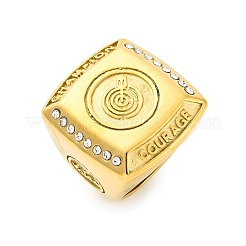 Anillos de dedo de acero inoxidable 304 y rhinestone para mujer&nbsp;RJEW-B121-03B-G