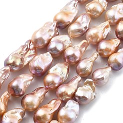 Brins de perles naturelles nucléées&nbsp;PEAR-B004-15C-04D
