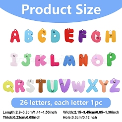 26pcs 26 pendentifs acryliques de style&nbsp;MACR-YW0003-94