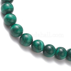 Bracelet extensible en perles d'agate noire naturelle&nbsp;BJEW-JB13435