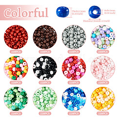 12 Beutel 12 Farben Backfarbe undurchsichtige Glasperle&nbsp;GLAA-TA0002-27