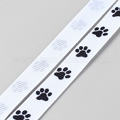 Ruban gros-grain en polyester imprimé empreinte de patte&nbsp;OCOR-TAC0015-20C