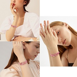 Braccialetto multicorda con lettera iniziale a charm&nbsp;BJEW-SW00042-01