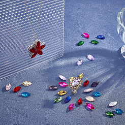 192 Stück 12 Farben Glas Strass Cabochons&nbsp;GLAA-PH0004-37